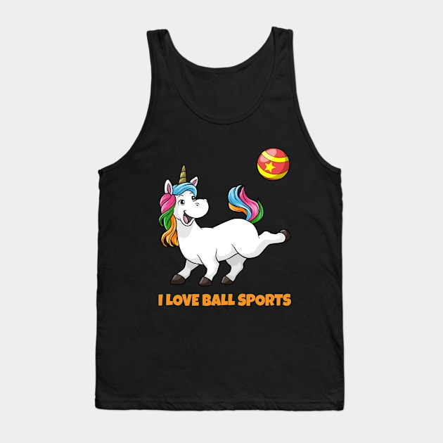 Funny unicorn is playing soccer Tank Top by Markus Schnabel